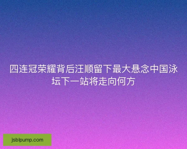 四连冠荣耀背后汪顺留下最大悬念中国泳坛下一站将走向何方
