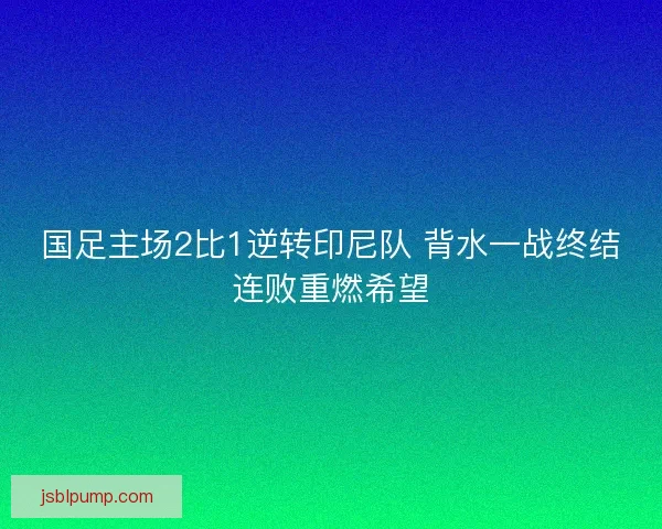 国足主场2比1逆转印尼队 背水一战终结连败重燃希望